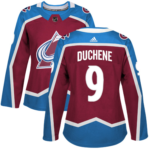 Adidas Colorado Avalanche 9 Matt Duchene Burgundy Home Authentic Women Stitched NHL Jersey